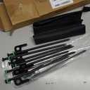 8Inch Heavy Duty Tent Stakes,8 PCS Tent Pegs Metal+Fluorescent Silicone Rings+ Storage Bag for Camping
