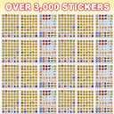 ArtCreativity 3000+ Emoticon Stickers for Kids, Includes 12 Packs with 72 Sticker Sheets, Emoticon Sticker Set for Teacher Classroom Rewards, Art Supplies, Kids Party Favors, Goodie Bag Fillers