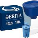 Brita Everyday Elite Water Filter Pitcher, Removes 99% of Lead, Includes 1 Filter, 10-Cup Capacity, Blue