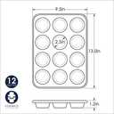 Nordic Ware Natural Aluminum Commercial Muffin Pan, 12 Cup