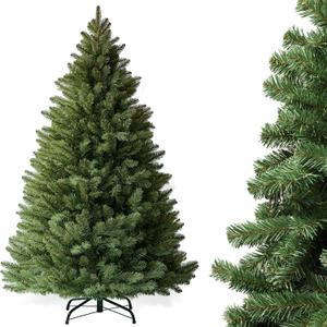 6ft Christmas Tree, Artificial Xmas Tree with 1000 Branch Tips Holiday Party Decorations 1 Minute Christmas Tree for Home Office Easy Assembly, Reusable, Metal Hinges & Foldable Base