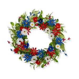 J'FLORU 4th of July Wreath 17 inch Independence Day Wreath Red White Blue Patriotic Wreaths for Front Door with Red White Blue Daisies for July Fourth Memorial Day Flay Day Decor J'FLORU 4th of July Wreath 17 inch Independence Day Wreath Red White Blue Patriotic Wreaths for Front Door with Red White Blue Daisies for July Fourth Memorial Day Flay Day Decor