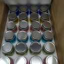 Amzcku Mini Colored Mason Jars 5 oz with Metal Lids - Glass jar for Jam, Honey, Candle, Canning, Wedding Favors, Shower Favors, Food Storage, Jelly, DIY Spice Jars, 24 Pack