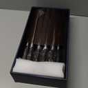 Knife Set 7 Piece Japanese Style Kitchen Knife Set With Foldable Magnetic Acacia Wood Block Sharp High Carbon Stainless Steel Knives Set for Kitchen with Anti-slip Handle, Christmas Gift