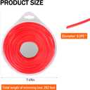 String Trimmer Line .095 in Dia for Echo String Trimmer 311095063 Cross-Fire Trimmer Line, for Medium to Heavy Grass and Weeds 282 Foot Length