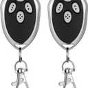 Kingdder 2 Pcs 4 Channels Gate Opener Remote Compatible with Aleko LM123 433.92mhz Garage Door Remote Control Transmitter with Keychain for a Variety of Doors, Easy Programming (Black,White)