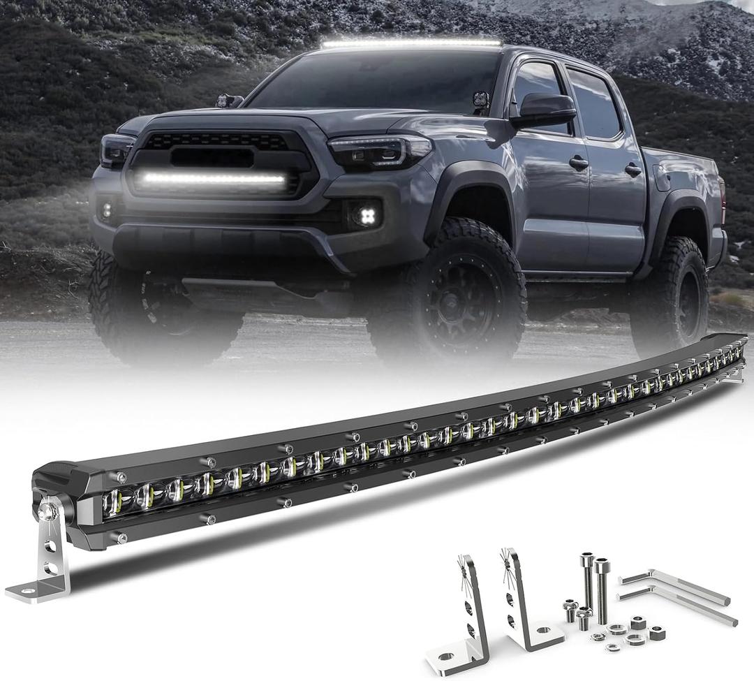 CO LIGHT Led Light Bar Curved 38 Inch Single Row Lightbar Automotive Spot Flood Combo Beam 12v Driving Fog Lamp Roof Bumper Off Road Compatible ATV Utv Boat