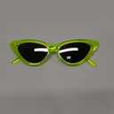 livho Retro Vintage Narrow Cat Eye Sunglasses for Women Clout Goggles Plastic Frame (Green)