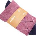 Wellow Knee High Compression Socks for Men & Women | 18-25 mmHg Made with Viscose from Bamboo | Nurses & Pregnancy Support | Relieves Swelling - Argyle (X-Large, Plum Twist - Argyle)