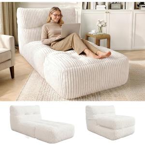 Homkdom Bean Bag Chairs for Adults, Big Lounger Sofa Seat for Living Room, 65 inches