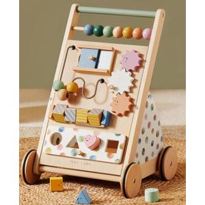 Tiny Land Wooden Baby Walker with Adjustable Speed, Montessori Activity Push Walker Toy for Toddlers, Baby Gift Parents Love for Boys & Girls(Morandi)