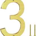 8 Inch Large House Numbers for Outside, Modern Gold Metal Address Numbers with Floating Effect, Weatherproof Aluminum, Easy Screw Mount for Home Wall Fence Garage (3)