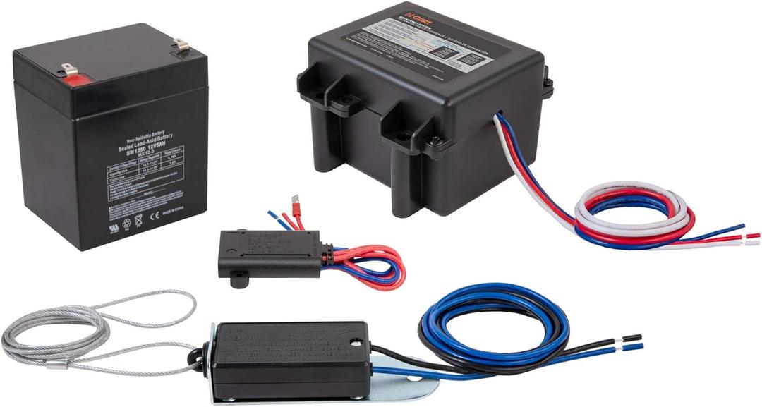 CURT 52040 Soft-Trac 1 Trailer Breakaway Switch Kit System with Battery and Charger , black