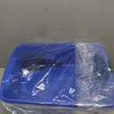 IRIS USA Large Cat Litter Box with Scatter Shield and Scoop, Open Top High Sided Cat Litter Pan, Blue