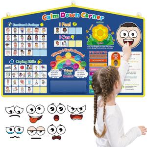 Feelings Chart for Kids, Calm Down Corner Decor Supplies, Social Emotional Learning Activities, Emotions Toys, ADHD Tools Autism ABA Therapy Materials for Teachers Classroom Must Haves