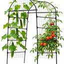 80 Inch Tall Garden Arch Trellis for Climbing Plants Outdoor, Grape Trelli Metal Vine Plants Support Flower Vegetable Tomato (Black, 33" L x 33" W x 80" H - Arch Trellis)