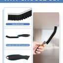 Crevice Cleaning Brushes, Cleaner Scrub Brush Tool for Hard to Reach Tight Space, Home Essentials, Serrated Scrub Brushes, Cleaning Supplies for Shower, Bathroom, Kitchen, Toilet (2, Black)