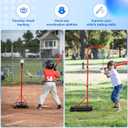 Basketball Hoop for Kids, 4 in 1 Kids Basketball Hoop and T Ball Set with Hanging Baseball Hoop, Toddler Basketball Toys, 2.98-5.8ft Adjustable Basketball Set for Indoor & Outdoor Backyard Sport Game