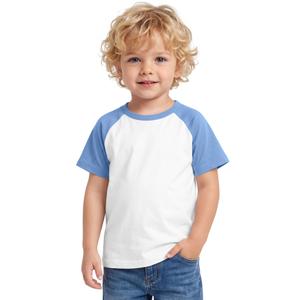 Yooo's Vivi Baby Boys Baseball Shirts, White/Sky Blue, 4-5t