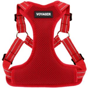 Best Pet Supplies Voyager Adjustable Step-in Flex Breathable Mesh Dog Harness for Small Medium Large Dogs (Red), XS