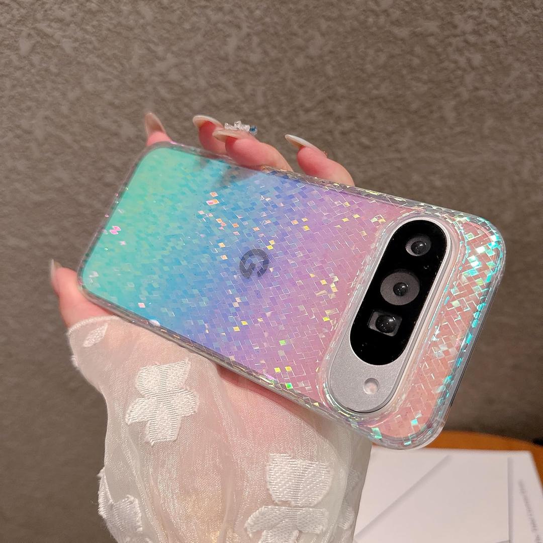 Magnetic for Google Pixel 10 Pro XL Case Women,[Holographic Iridescent Color Changing Effect] Fashion Slim Cute and Unique Matt Protective Phone Cover for Pixel 10 Pro XL