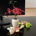 Turtle Cup Holder Funny, 3D Printed Turtle Coaster with Additional Table Coasters for Drinks, Funny Coasters Gift for Women, Green