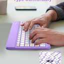 EAMPANG Universal Bluetooth Keyboard and Case for Tablet/Phone/Laptop,Wireless Portable Slim Keypad and Mice Rechargeable with Adjustable Bracket for iPad A16/Mini/Air/iPhone/Galaxy Z Fold Purple