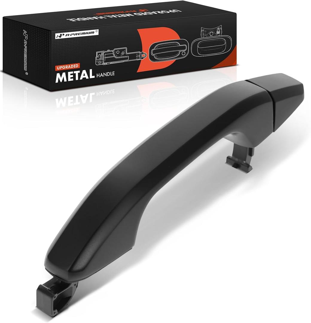 A-Premium Rear Left or Right Upgraded Metal Exterior Door Handle Compatible with Chevy Silverado 1500 2500 3500 HD, Tahoe, Colorado, Suburban & GMC Sierra, Yukon & Cadillac Escalade, Primed Black
