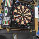 Electronic Dart Board with Cabinet LED Electric Digital Dart Boards for Adults with 12 Soft Tip Darts