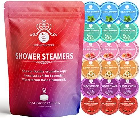 Shower Steamers Aromatherapy, 10 Pack Shower Bombs, Birthday Gifts for Wife Women Mom Her Daughter, Organic Eucalyptus Mint Rose Lavender Chamomile Watermelon Essential Oil, Gifts for Men 10 Pcs
