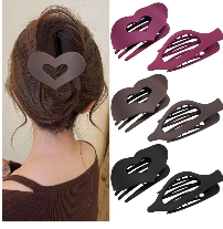 YONOY French Flat Hair Clips, 6 Pack, 2 Styles Concord Duck Bill Design for Thick Thin Hair, Strong Hold Large Curved Barrettes for Women Girls (Matte(Neutral colors))