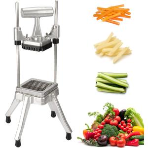 Commercial Chopper Vegetable Cutter Fruit Dicer Heavy Duty Stainless Stee Dicer Cutter Onion Chopper Professional Food Dicer for French Fry Tomato Peppers Potato (1/4 Blade)