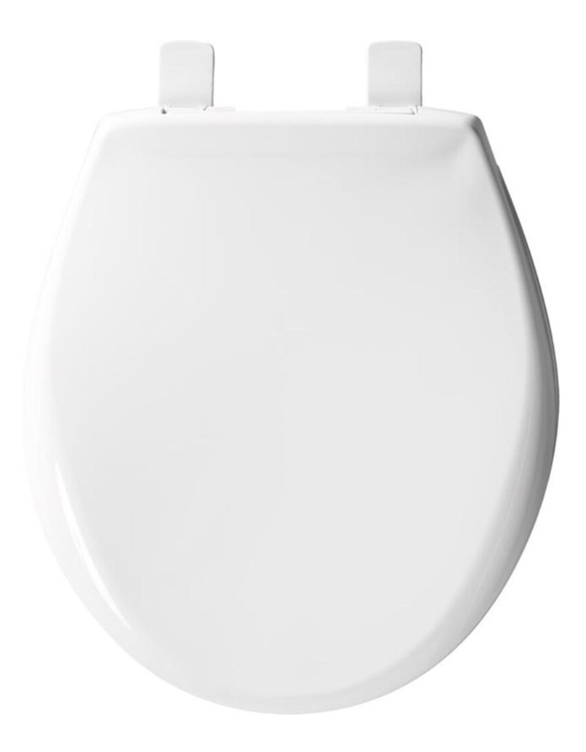Bemis Affinity Slow Close Round White Plastic Toilet Seat