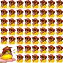 48 Set Cowboy Rubber Duck Mini Yellow Duckies Party Tiny Ducks Bathtub with Cowboy Hat Paisley Bandanas Sunglasses for Summer Swimming Party (Classic Style)
