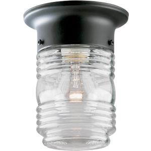 Westinghouse 6691900 One-Light Jelly Jar Porch-Light, Matte Black (No Size)