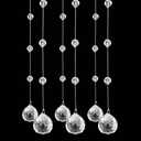 Crystal Beaded Strands Clear Glass Beads Curtain Hanging Wedding Props Decor Curtain Chandelier Door String Hanging Ceiling Decoration Accessories Christmas Tree Ornaments (3.3 Feet*5pcs)
