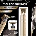 Cutting Edge T-Blade Trimmer for Men, T-Blade Precision Beard Trimmer, Bump Free and Hypoallergenic Titanium Gold Blades, 4 Guide Combs, Rechargeable, Precision Trimmer to Detail, Outline, & Fade