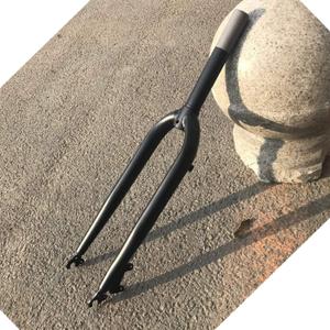 26" Fork Steel 1-1/8 INCH Threadless Black-Fixed Bicycle MTB Road Cruiser Bike Fork-Disc Brake, Black