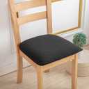 Chair Cover / Chair Covers Seat 4 Set, Stretch Seat Covers for Dining Room Chairs, Removable, Washable Chair Covers, Seat Protective Cover, Chair Seat Covers for Home Wedding (Black)