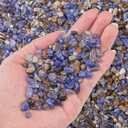 3 Lb Blue Agate Polished Tumbled Stones Chips, Aquarium Gravel Rocks Natural Decorative Pebbles Marbles for Aquarium, Vase Fillers, Succulent Plants Decor