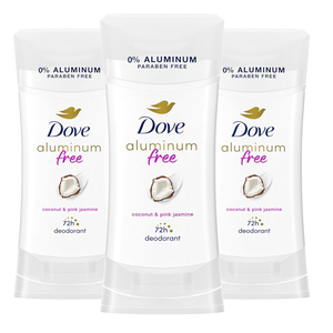 Dove Aluminum Free Deodorant for Women 3 Count Coconut and Pink Jasmine 72 hour odor protection 2.6 oz
