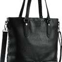 Lassviin Laptop Tote Bag, Leather Work Tote for Computer Bag Waterproof Lightweight Shoulder Bag Purse Handbag Crossbody Bag