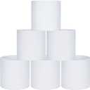 LAMPWELL LEBE White Clip on Chandelier Lamp Shades Set of 6,Small Lamp Shades Clip on bulb,5.2"5.2"H5.2",Fabric Mini Drum Lamp Shade,Handmade,FOR CANDLE BULB AND SMALL GENERAL BULB