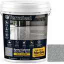 Epoxy Colored Sand Floor Paint, Self-Leveling Epoxy Floor Paint, High-Gloss Marble Finish, Slip-Resistant, Waterproof & Wear-Resistant for Indoor/Outdoor Garage, Basement, Shop (5KG/175Fl oz,Gray)