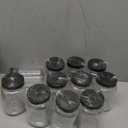 novelinks Plastic Jars With Lids 11 Pcs 16 oz Plastic Mason Jars Food Storage Reusable Empty Storage Containers(Black, Pack 16 Ounce)