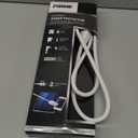 Prime Wire & Cable Prime Wire PB525106 6-Outlet Electronics Surge Protector with 14/3 SJT 4 Foot Cord and USB Charger, White
