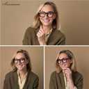 AMOMOMA 3 Pack Retro Oversized Reading Glasses for Women,Men,Men Blue Light Blocking Computer Readers Spring hinge AM6151