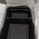 Dealusy 50 Pack (100-Piece) 28 oz Meal Prep Containers Reusable with Lids 2-Compartment, Sturdy Leakproof Food Safe, Microwave Freezer Dishwasher Safe, To Go Take Out Plastic Food Storage, Black