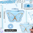 Mifoci 3 Pcs Butterfly Shape Cups Bulk, 10 oz Plastic Butterfly Themed Drinking Cups Pink and Purple Tea Party Supplies Fairy Birthday Party Decoration for Girls Wedding Baby Shower Favor