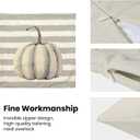 Fall Pillow Covers 16x16 Inch Set of 2,Grey Pumpkin Throw Pillows Case,Gray Stripes Autumn Outdoor Decorative Square Linen Farmhouse Harvest Decor Cushion Covers for Home Sofa Bed Couch